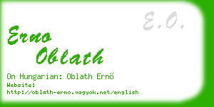 erno oblath business card